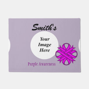 Purple Clover Ribbon Template by Kenneth Yoncich Doormat