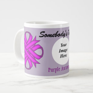Purple Clover Ribbon Template by Kenneth Yoncich Large Coffee Mug