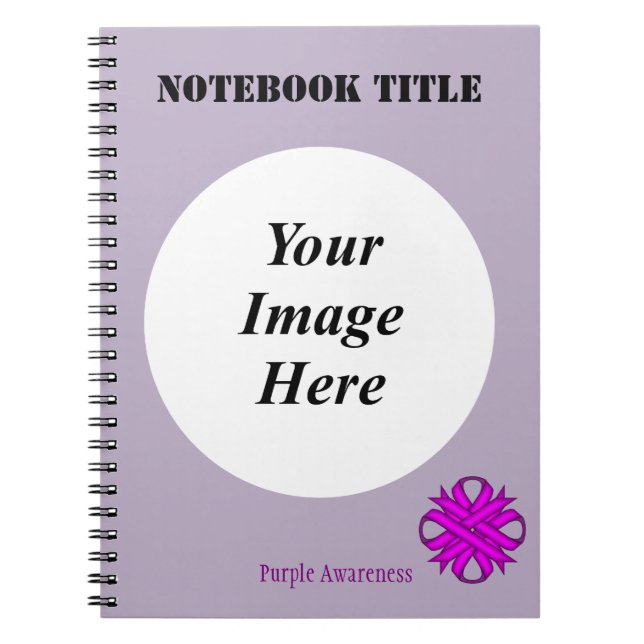 Purple Clover Ribbon Template by Kenneth Yoncich Notebook (Front)