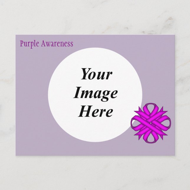 Purple Clover Ribbon Template by Kenneth Yoncich Postcard (Front)