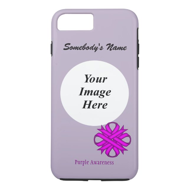 Purple Clover Ribbon Tmpl by Kenneth Yoncich Case-Mate iPhone Case (Back)