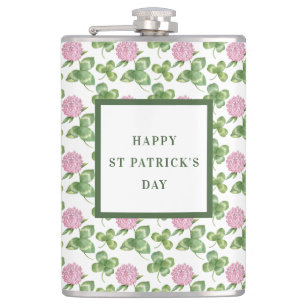 Purple Clover St Patrick's Day Hip Flask