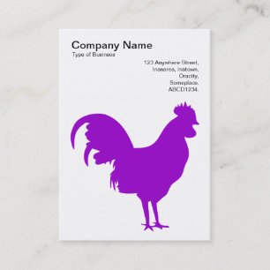 Purple Cockerel - Black on White Business Card