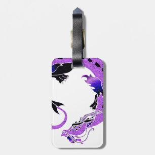 Purple Coiled Dragon Luggage Tag