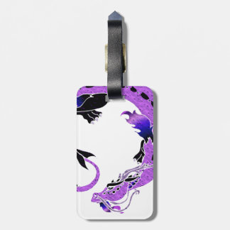 Purple Coiled Dragon Luggage Tag