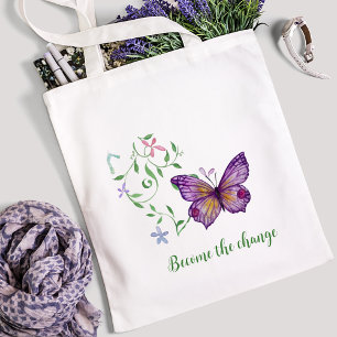 Purple colored butterfly Tote Bag
