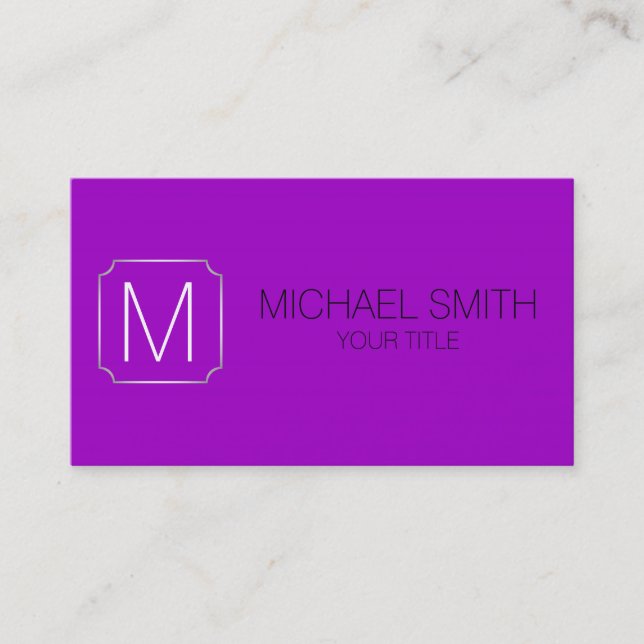 Purple colour background business card (Front)