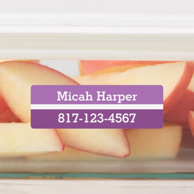 Purple Colour Block Adhesive Label Medium Rectangl (Affixed)