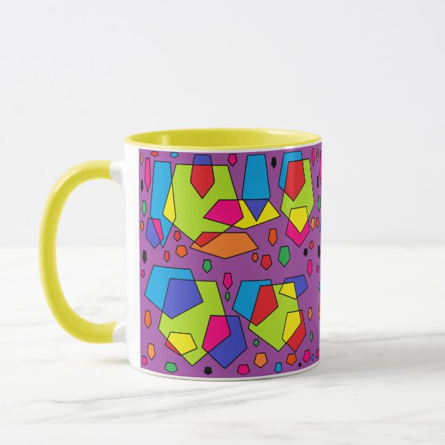 Purple colour design bold patterned mug (Left)