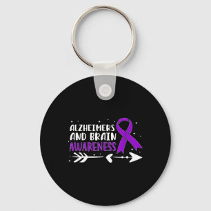 Purple Colour Ribbon Alzheimers and Brain Awarenes Key Ring