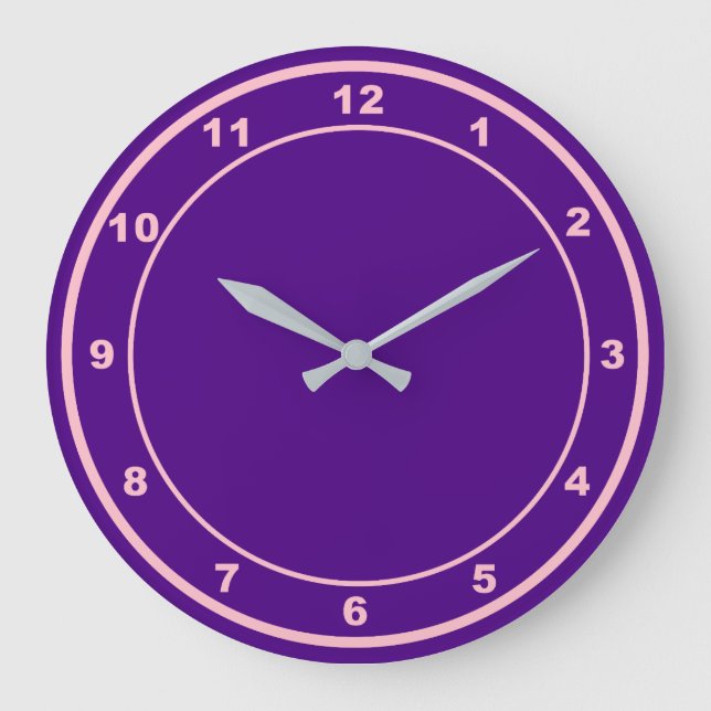 Purple Colour Round Shape Acrylic Wall Clock (Front)