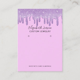 Purple Colour Theme Glitter Drops Jewellery Displa Calling Card