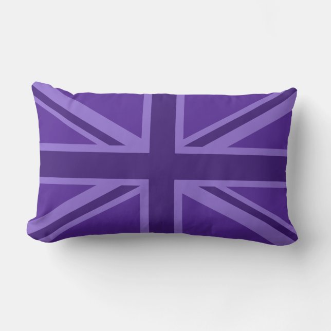 Purple Colour Union Jack Flag Design Lumbar Cushion (Front)
