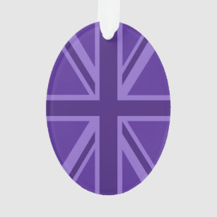 Purple Colour Union Jack Flag Design Ornament