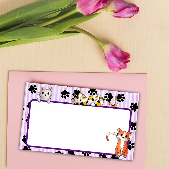 Purple colour with paws cute kittens 10" x 6" post-it notes (Creator Uploaded)