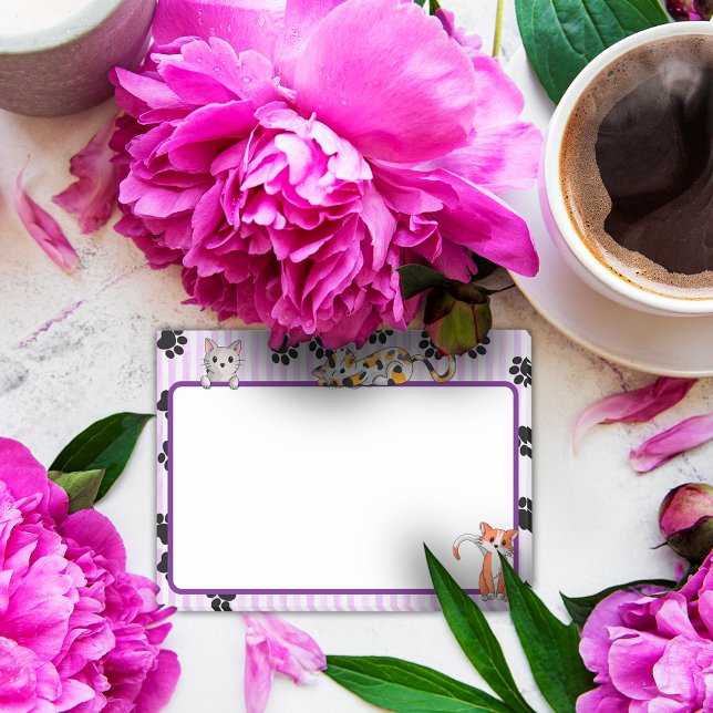 Purple colour with paws cute kittens 4" x 3" post-it notes (Creator Uploaded)