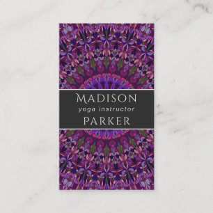 Purple Colourful Floral Mandala Business Card