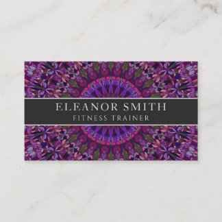 Purple Colourful Floral Mandala Business Card