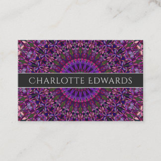 Purple Colourful Floral Mandala Business Card