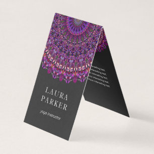 Purple Colourful Floral Mandala Business Card