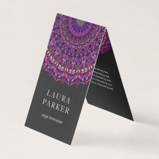 Purple Colourful Floral Mandala Business Card