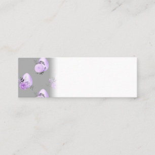 Purple Colourful Flower Botanical Easter Egg Style Mini Business Card