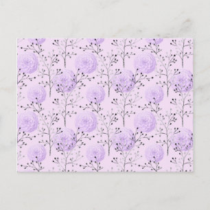 Purple Colourful Flower Botanical Floral Postcard
