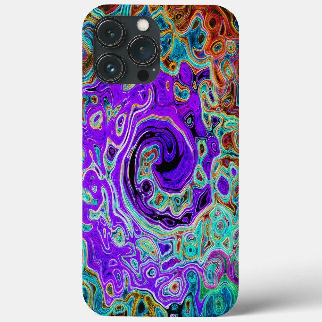 Purple Colourful Groovy Abstract Retro Liquid Swir Case-Mate iPhone Case (Back)