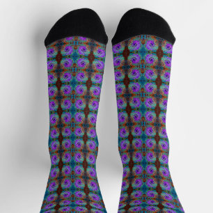Purple Colourful Groovy Abstract Retro Liquid Swir Socks