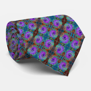 Purple Colourful Groovy Abstract Retro Liquid Swir Tie