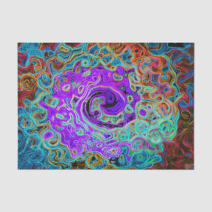 Purple Colourful Groovy Abstract Retro Liquid Swir Tissue Paper
