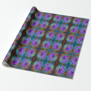 Purple Colourful Groovy Abstract Retro Liquid Swir Wrapping Paper
