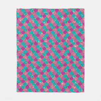 Purple Colourful Mermaid Glitter Fleece Blanket
