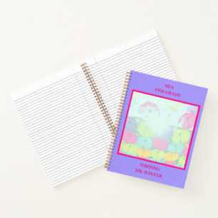 Purple Colourful Umbrellas Class Student  Notebook