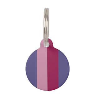 Purple colours stripes pet tag