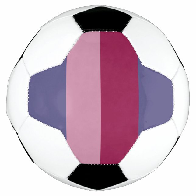 Purple colours stripes soccer ball (Front)