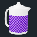 Purple Combination Chequerboard by Shirley Taylor<br><div class="desc">Purple combination chequerboard teapot. Images Copyright © Shirley Taylor. All Rights Reserved.</div>