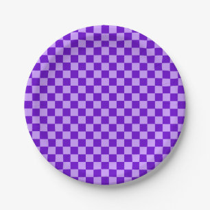 Purple Combination Chequerboard by ShirleyTaylor Paper Plate