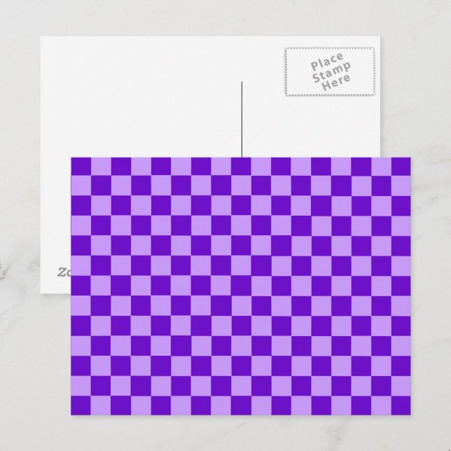 Purple Combination Chequerboard by ShirleyTaylor Postcard (Front/Back)