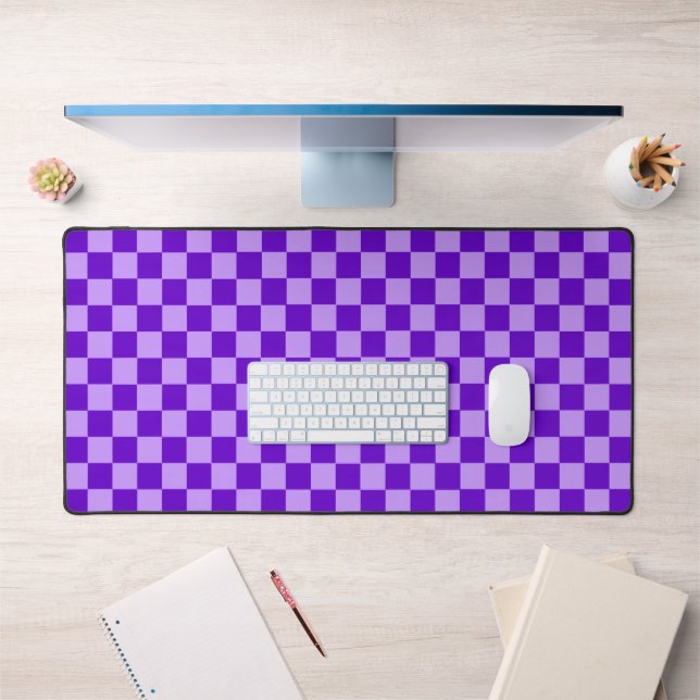 Purple Combination Chequerboard by STaylor Desk Mat (Office 1)