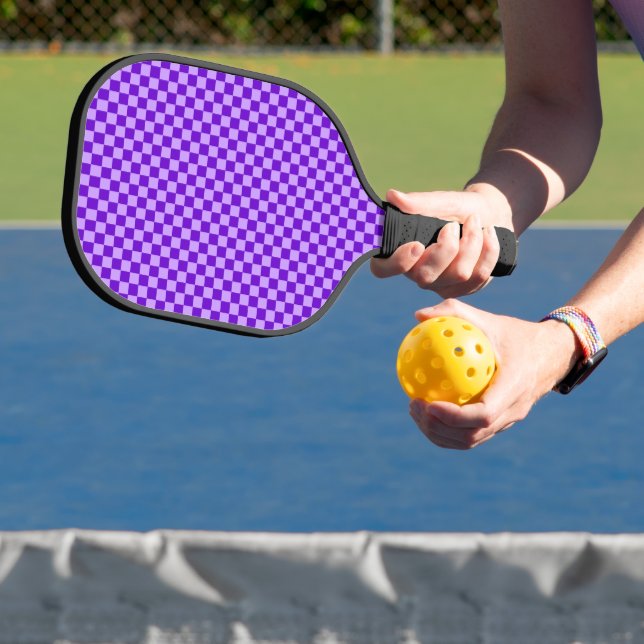 Purple Combination Chequerboard by STaylor Pickleball Paddle (Insitu)