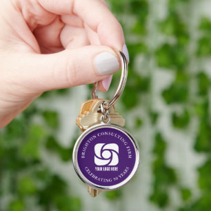 Purple Company Logo Custom Business Key Ring