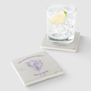 Purple Conch Shell Stone Coaster
