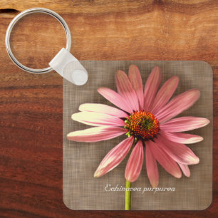 Purple Cone Flower Echinacea purpurea Key Ring