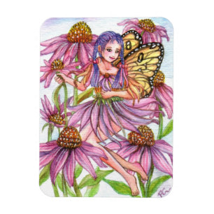 Purple Cone Flower Fairy Magnet