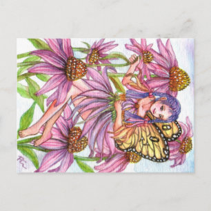 Purple Cone Flower Fairy Postcard