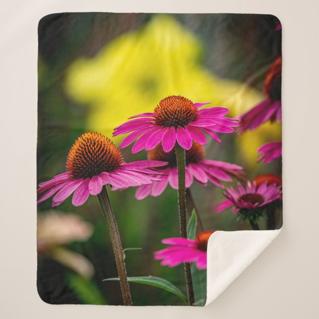 Purple Coneflower Sherpa Blanket (Front)
