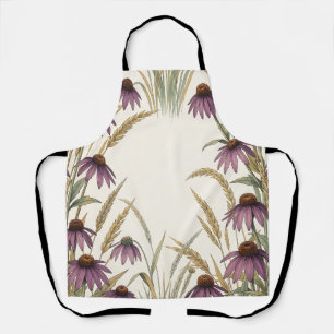 Purple Coneflower Wheat Botanical Apron