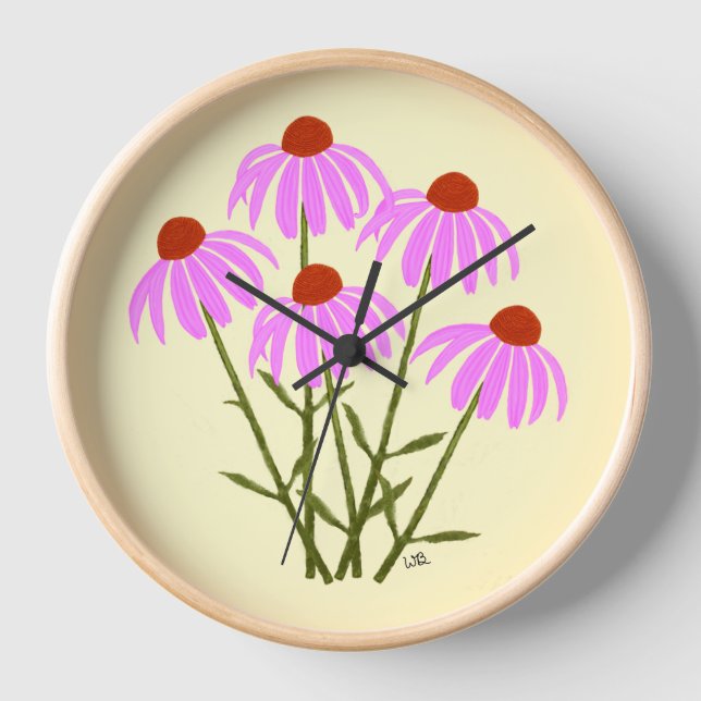 Purple Coneflowers Clock (Front)