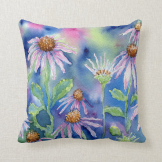 "Purple Coneflowers" Throw Pillow